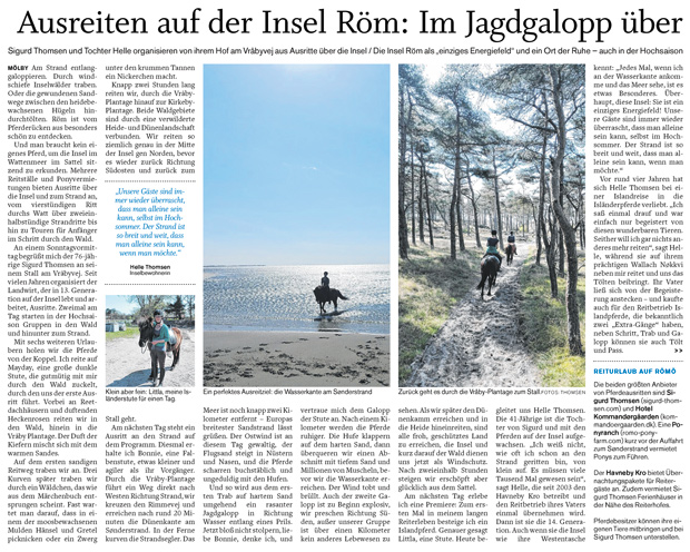 Ausreiten auf der Insel Röm: Im Jagdgalopp über den Strand und im Tölt durch die Heide Schaukeln, Teil 1 (Der Nordschlweswiger 17.06.2017)